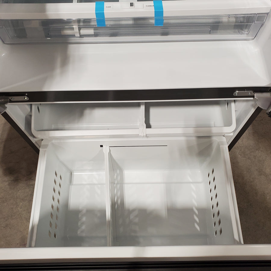 GE Energy Star 3 Door French Door 27.7 Cu. Ft. Refrigerator with TwinChill Evaporators in Fingerprint Resistant Stainless Steel GFE28GYNFS - Scratch & Dent (Major)