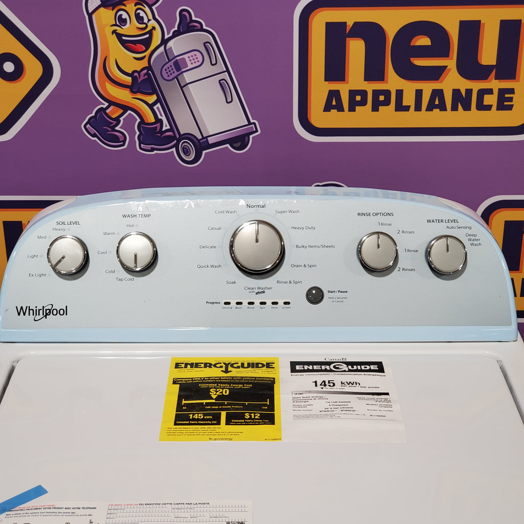 Whirlpool Top Load 3.5 Cu. Ft. Washer with Deep Water Wash Option WTW4816FW - Open Box and Whirlpool Vented 7.0 Cu. Ft. Electric Dryer 16048 - WED4815EW - Scratch & Dent (Minor)