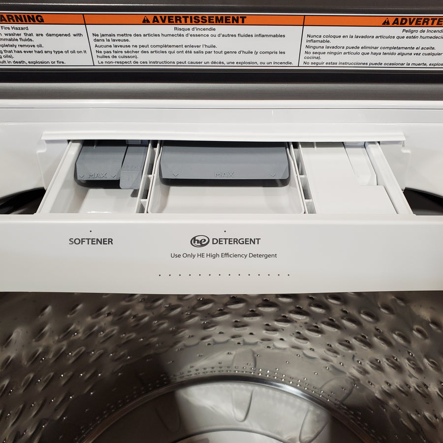 Maytag Top Load 4.8 cu ft Washer with Deep Fill and Slow-Close Glass Lid MVW6200KW - Scratch & Dent (Minor) and Maytag 7.0 cu ft Electric Dryer with Moisture Sensing and Quick Dry Cycle 16221 - MED6200KW - Scratch & Dent (Moderate)