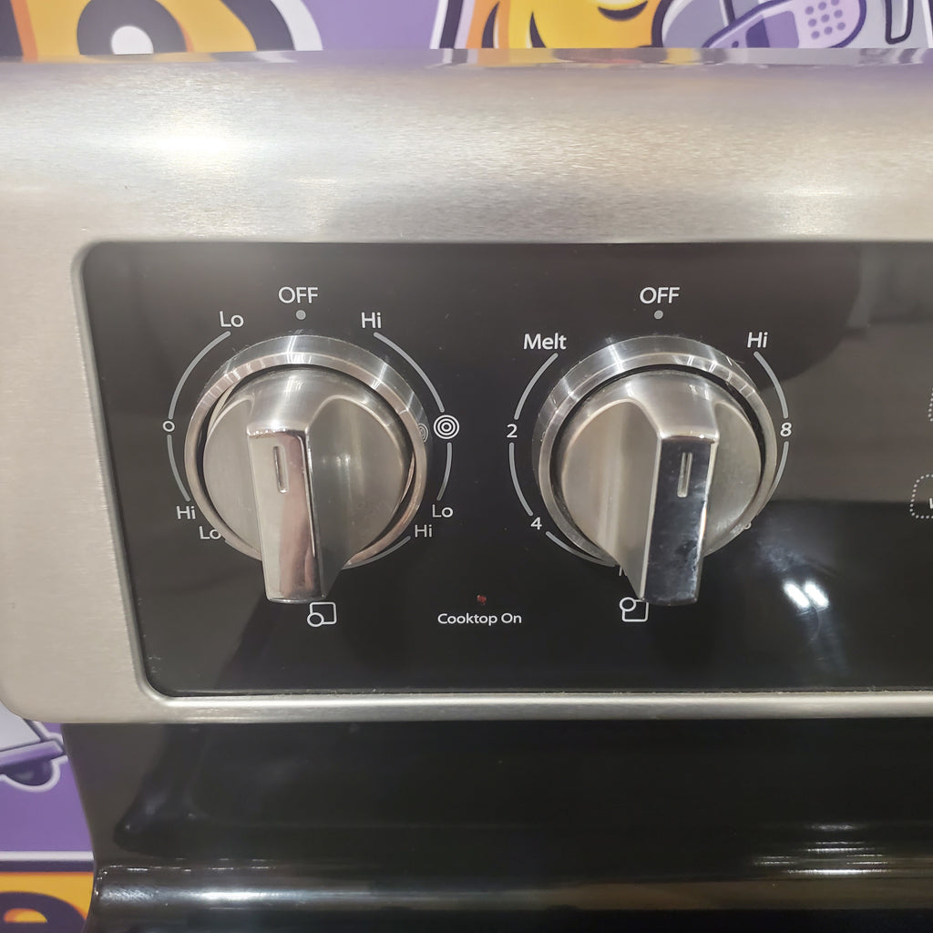 Pictures of Whirlpool Fingerprint Resistant Stainless Steel Glass Top 30 In. 5 Burner Electric 6.4 Cu. Ft. Freestanding Range with True Convection Cooking WFE770H0FZ - Certified Refurbished - Neu Appliance Outlet - Discount Appliance Outlet in Austin, Tx