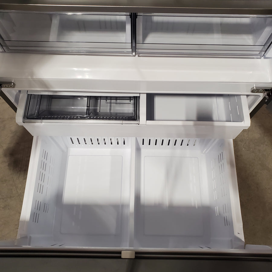 Samsung Bespoke Stainless Steel 3 Door French Door 30 Cu. Ft. Refrigerator with EZ Open Handle and Dual Ice Makers 22134SD242 - RF30BB6200QL - Scratch and Dent (Moderate)