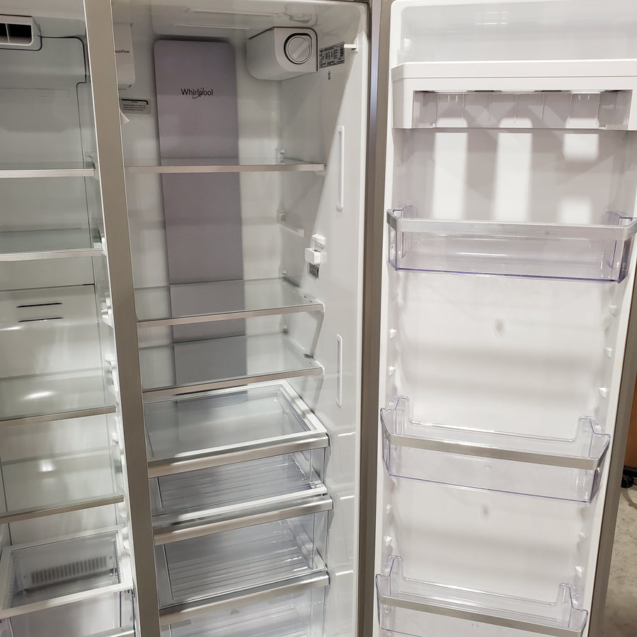 Whirlpool 20.85 Cu. Ft. Side-by-Side Counter-Depth Refrigerator with In-Door Ice & Water in Stainless Steel 22132SD131 - WRSC6536RZ - Scratch & Dent (Minor)