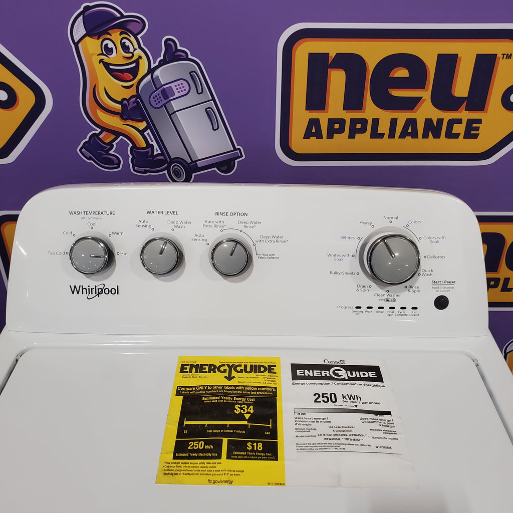 Whirlpool 3.8 cu. ft. White Top Load Washing Machine with Soaking Cycles WTW4855HW - Scratch & Dent (Minor)