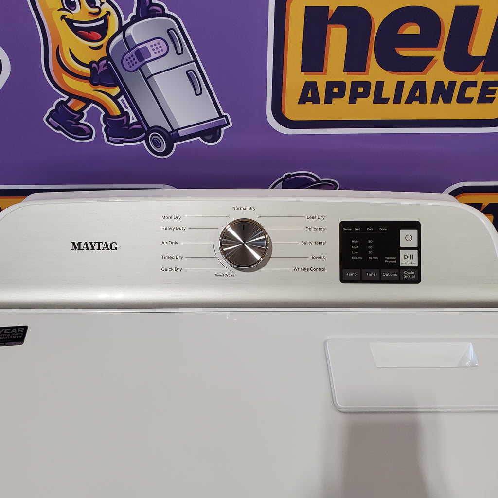 Pictures of Maytag 4.7 cu. ft. Smart Top Load Washing Machine with Extra Power Button and Deep Fill Option MVW6230HW - Open Box and Maytag 7.0 cu. ft. Electric Dryer with Moisture Sensing and Quick Dry Cycle 15029 - MED6200KW - Scratch & Dent (Minor) - Neu Appliance Outlet - Discount Appliance Outlet in Austin, Tx