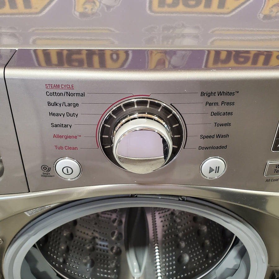 LG 4.5 cu. ft. Ultra Large Capacity Front Load Washer with Steam Technology in White 05121CR83 - WM3670HVA - Scratch & Dent (Moderate)