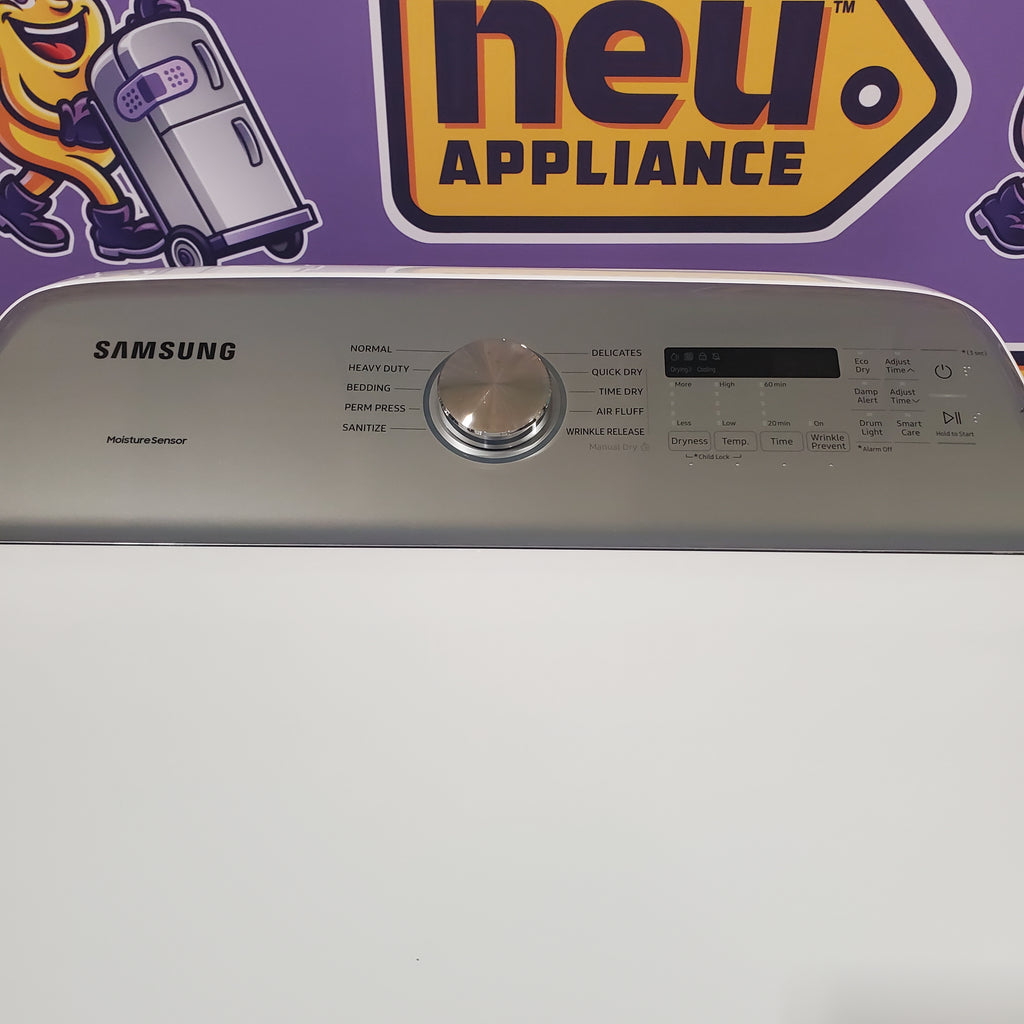 Pictures of Samsung White Top Load 5.0 Cu. Ft. Washer with Active Water Jet WA50R5200AW - Certified Refurbished and Samsung White Electric 7.4 Cu. Ft. Dryer with Sensor Dry DVE50R5200W - Scratch and Dent (Minor) - Neu Appliance Outlet - Discount Appliance Outlet in Austin, Tx