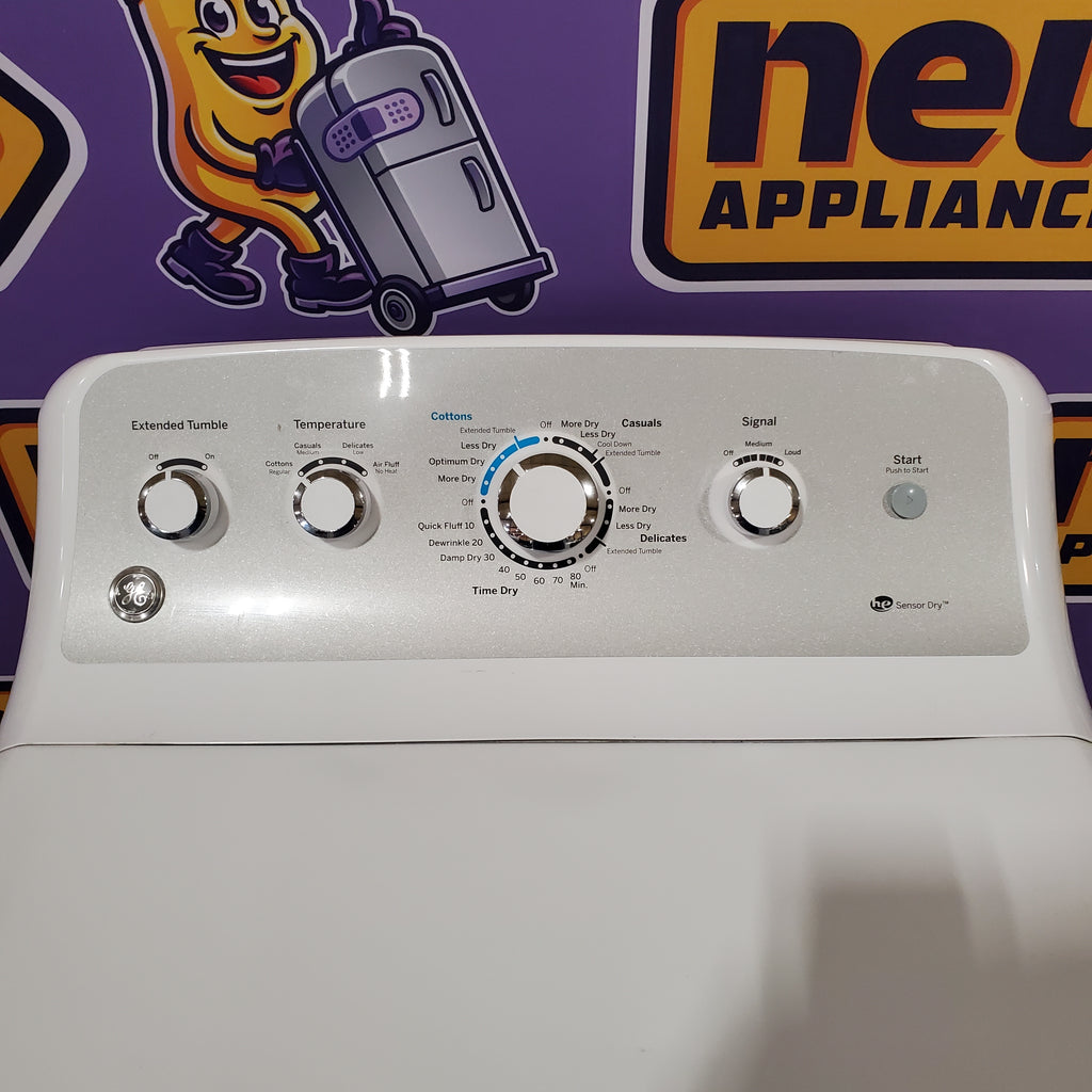 GE Top Load 4.2 Cu. Ft. Washer with Stain PreTreat in White GTW485ASJWS - Certified Refurbished and GE Electric Front Load Dryer with Sensor Dry in White 15030 - GTD45EASJWS - Certified Refurbished