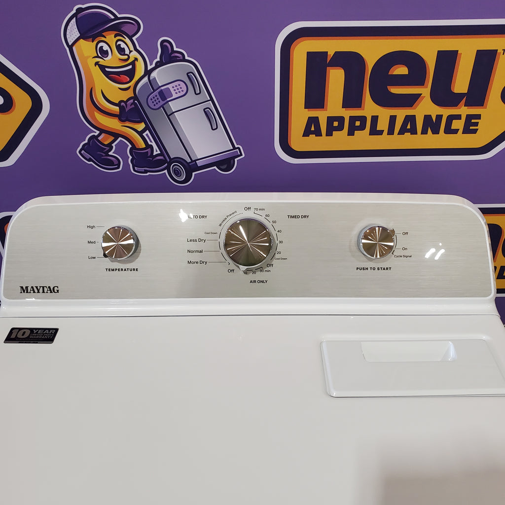 Pictures of Maytag 4.5 cu. ft. Capacity Top Load Washer with Power™ Agitator and Deep Fill MVW4505MW - Open Box and Maytag 7.0 cu. ft. Capacity Top Load Electric Wrinkle Prevent Dryer MED4500MW - Scratch & Dent (Minor) - Neu Appliance Outlet - Discount Appliance Outlet in Austin, Tx