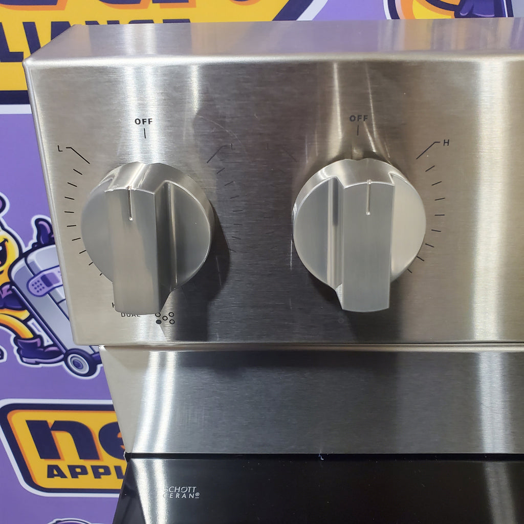 Pictures of Maytag Stainless Steel 30-Inch Wide 5.3 cu. ft. Electric Range With Steam Clean and Edge-to-Edge Ceramic Glass Cooktop MFES4030RS - Scratch & Dent - Minor - Neu Appliance Outlet - Discount Appliance Outlet in Austin, Tx