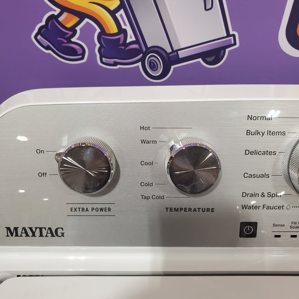 Pictures of MayTag 4.8 cu. ft. Top Load Washer with Extra Power, Built-In Water Faucet MVW5430MW - Scratch & Dent (Minor) and MayTag 7.0 cu. ft. Top Load Electric Wrinkle Prevent Dryer 16132 - MED4500MW - Open Box - Neu Appliance Outlet - Discount Appliance Outlet in Austin, Tx