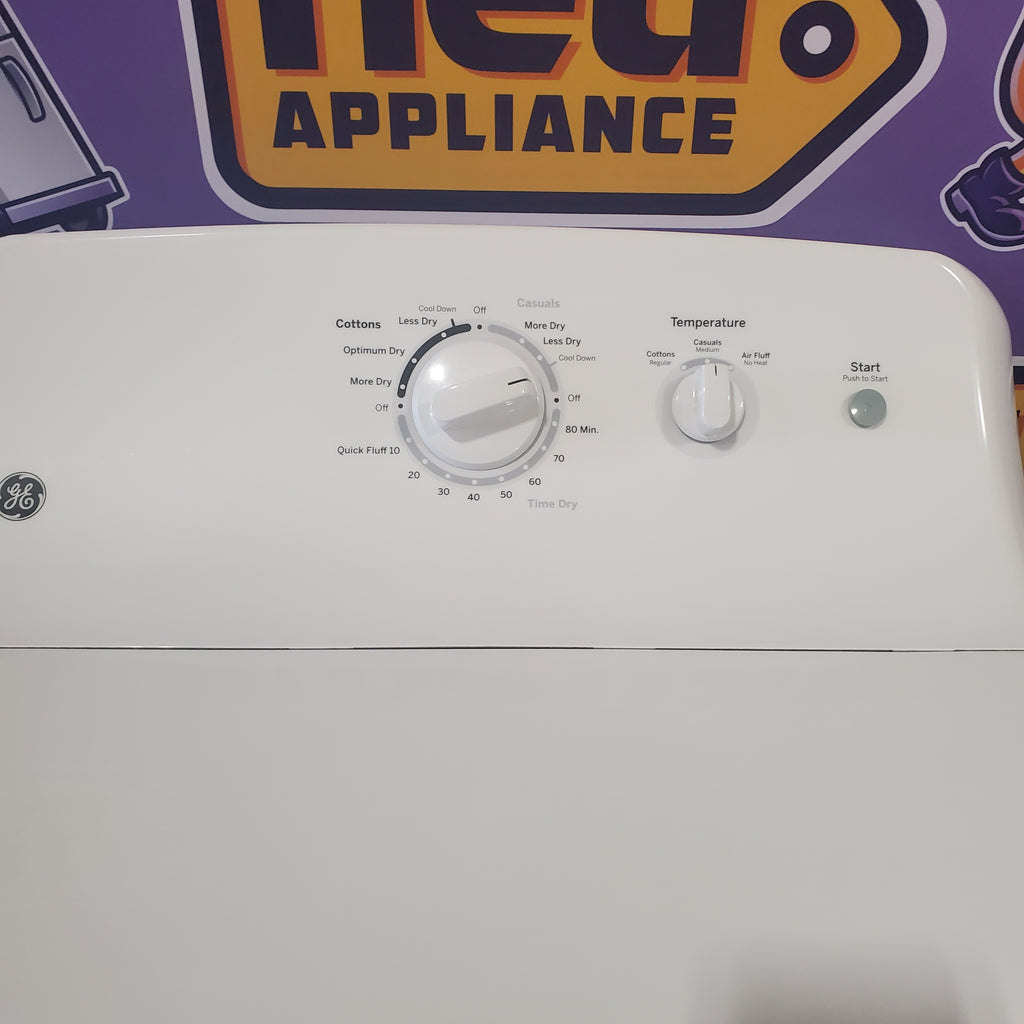 Pictures of Hotpoint White Electric 6.2 Cu. Ft. Aluminized Alloy Drum Dryer with Side Swing Door HTX24EASKWS - Certified Refurbished - Neu Appliance Outlet - Discount Appliance Outlet in Austin, Tx