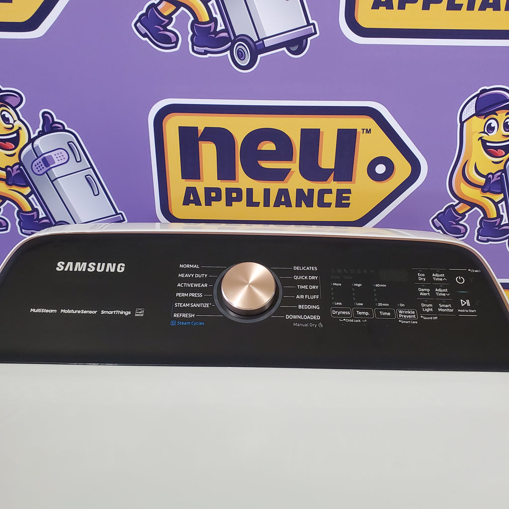 Pictures of Samsung Smart Top Load 5.5 Cu. Ft. with Auto Dispense Washer WA55CG7500AE - Open Box and Samsung 7.4 cu. ft. Vented Smart Gas Dryer in Ivory with Steam Sanitize+ DVG55CG7500E - Scratch & Dent (Minor) - Neu Appliance Outlet - Discount Appliance Outlet in Austin, Tx