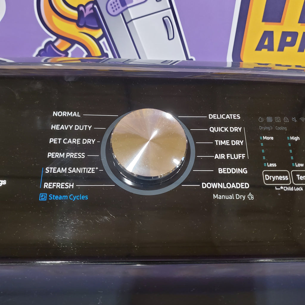 Pictures of Samsung Brushed Navy Blue 7.4 cu. ft. Smart Vented Electric Dryer with Pet Care Dry and Steam Sanitize+ 6SD59 - DVE54CG7150D - Scratch & Dent (Moderate) - Neu Appliance Outlet - Discount Appliance Outlet in Austin, Tx