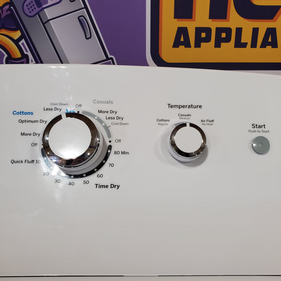 GE® 3.8 cu. ft. Capacity Washer with Stainless Steel Basket in White GTW330ASKWW - Scratch & Dent (Moderate) and GE® 7.2 cu. ft. Capacity Aluminized Alloy Drum Electric Dryer 16228 - GTD33EASKWW - Scratch & Dent (Minor)