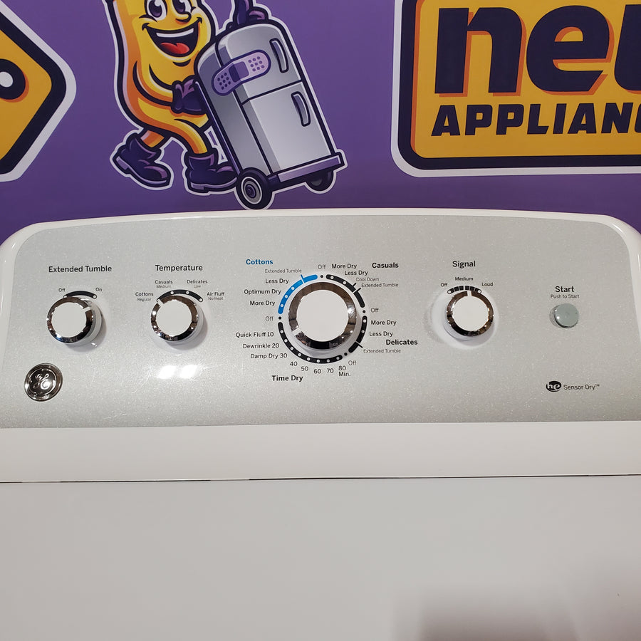 GE 4.5 cu. ft. Capacity Washer with Stainless Steel Basket in White GTW465ASNWW - Certified Refurbished and GE White Electric 7.2 Cu. Ft. Dryer with Aluminized Alloy Drum 16260 - GTD45EASJWS - Certified Refurbished