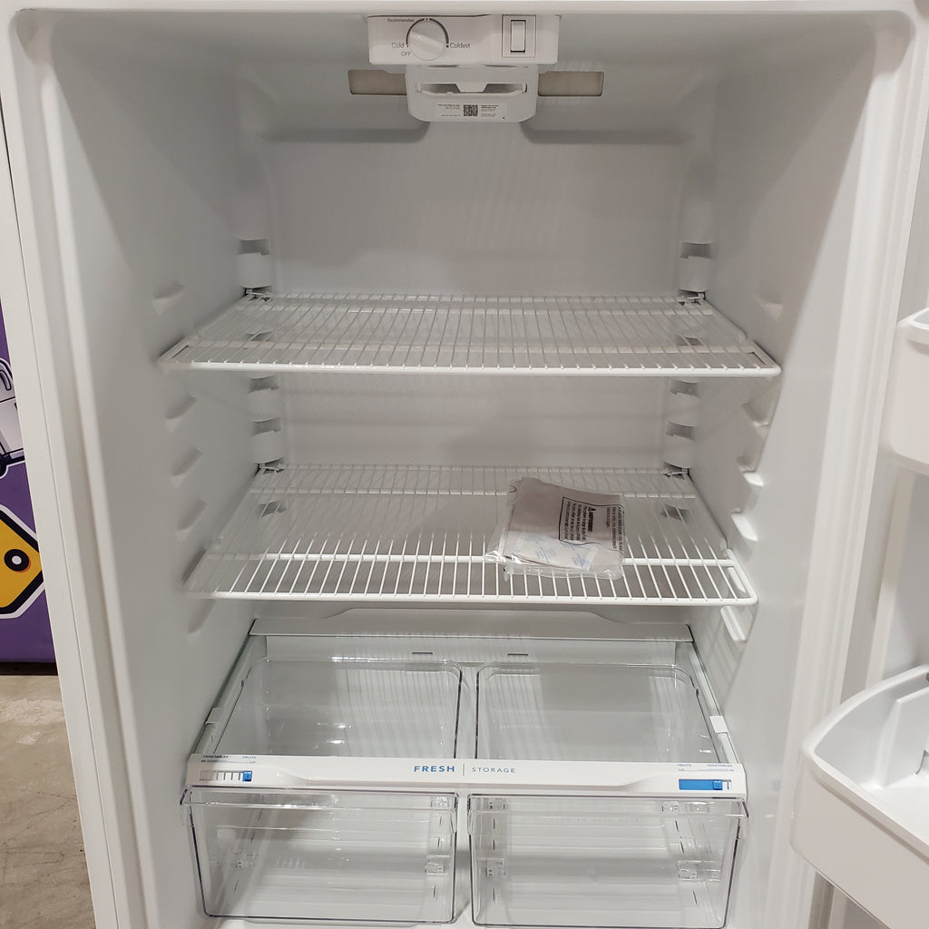 Pictures of Frigidaire 30" Wide Garage Ready Top Freezer 18 Cu. Ft. Refrigerator with EvenTemp Cooling System and Spacious Interior Storage in White 22132SD137 - FFTR1814WW - Scratch & Dent (Major) - Neu Appliance Outlet - Discount Appliance Outlet in Austin, Tx