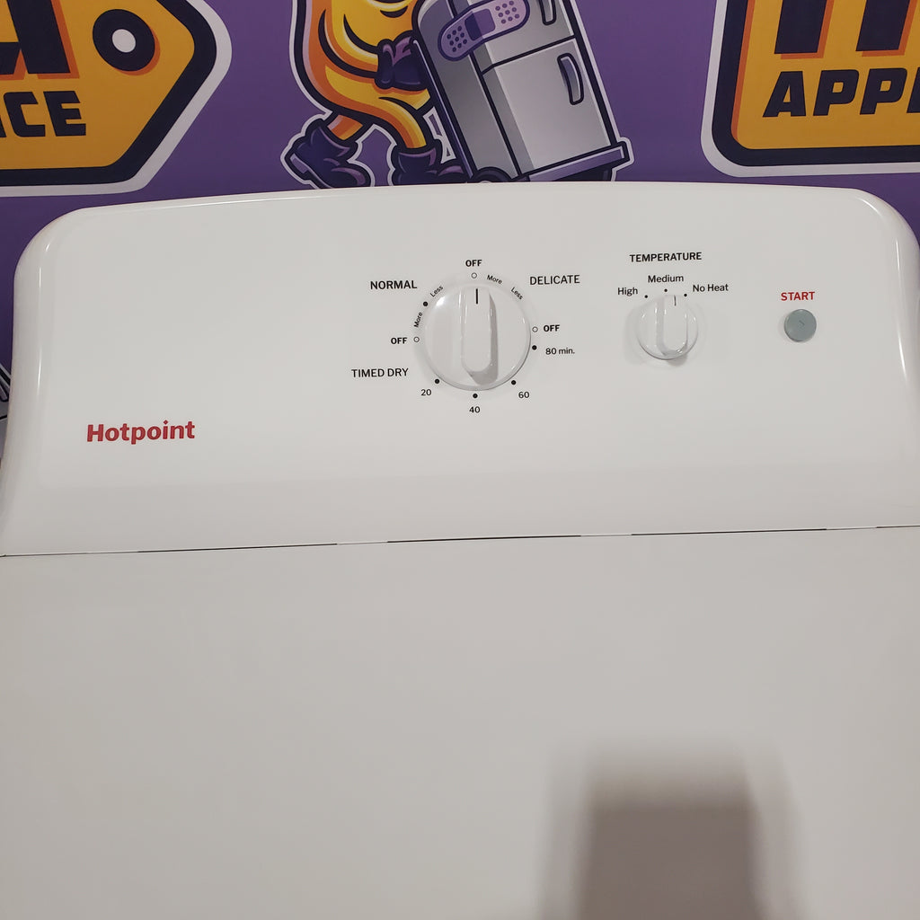 Hotpoint® 4.0 cu. ft. Capacity Washer with Cold Plus and Water Level Control HTW265ASWWW - Scratch & Dent (Minor) and Hotpoint® 6.2 cu. ft. vented Electric Dryer with Auto Dry 16146 - HTX26EASWWW - Scratch & Dent (Minor)