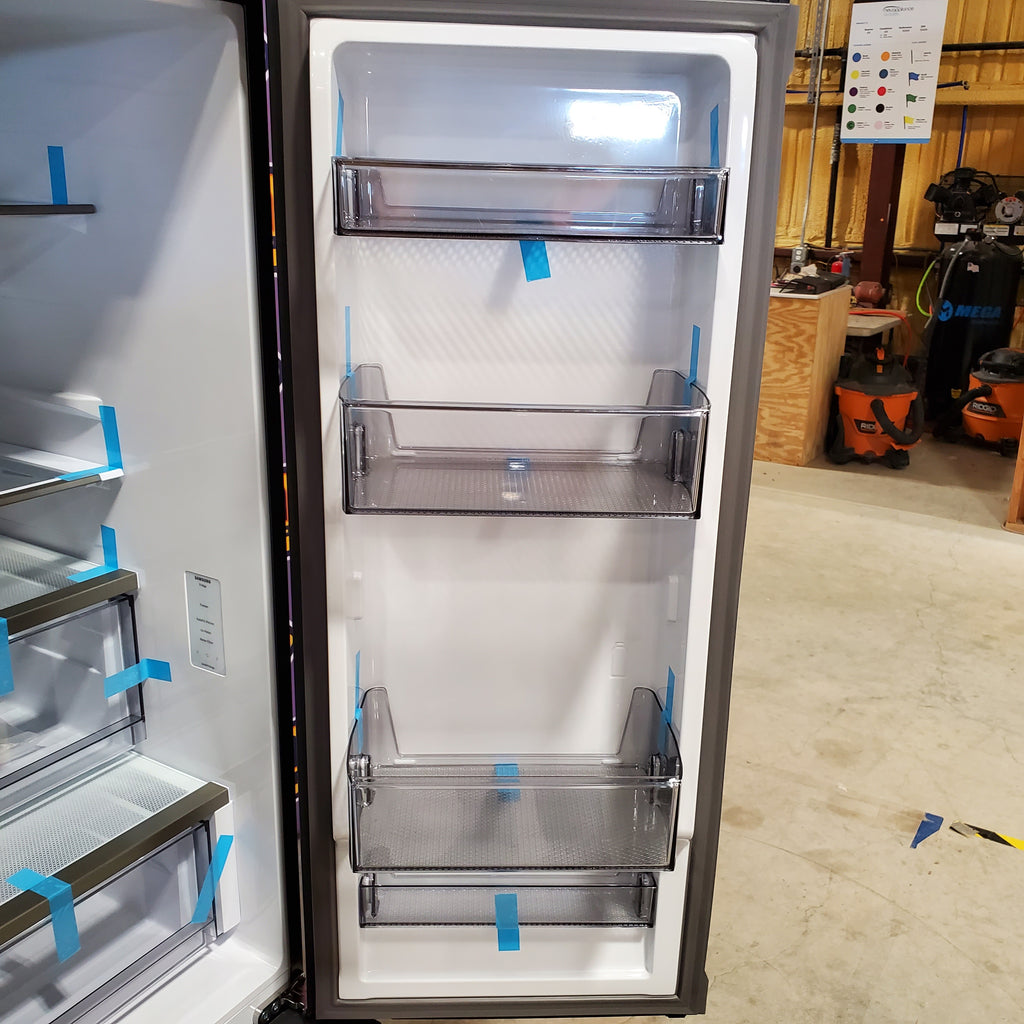 Samsung Bespoke 3-Door French Door Refrigerator (30 cu. ft.) with Beverage Center™ in Stainless Steel with Auto Fill Water Pitcher 3SD738 - RF30BB6600QL - Scratch & Dent (Minor)