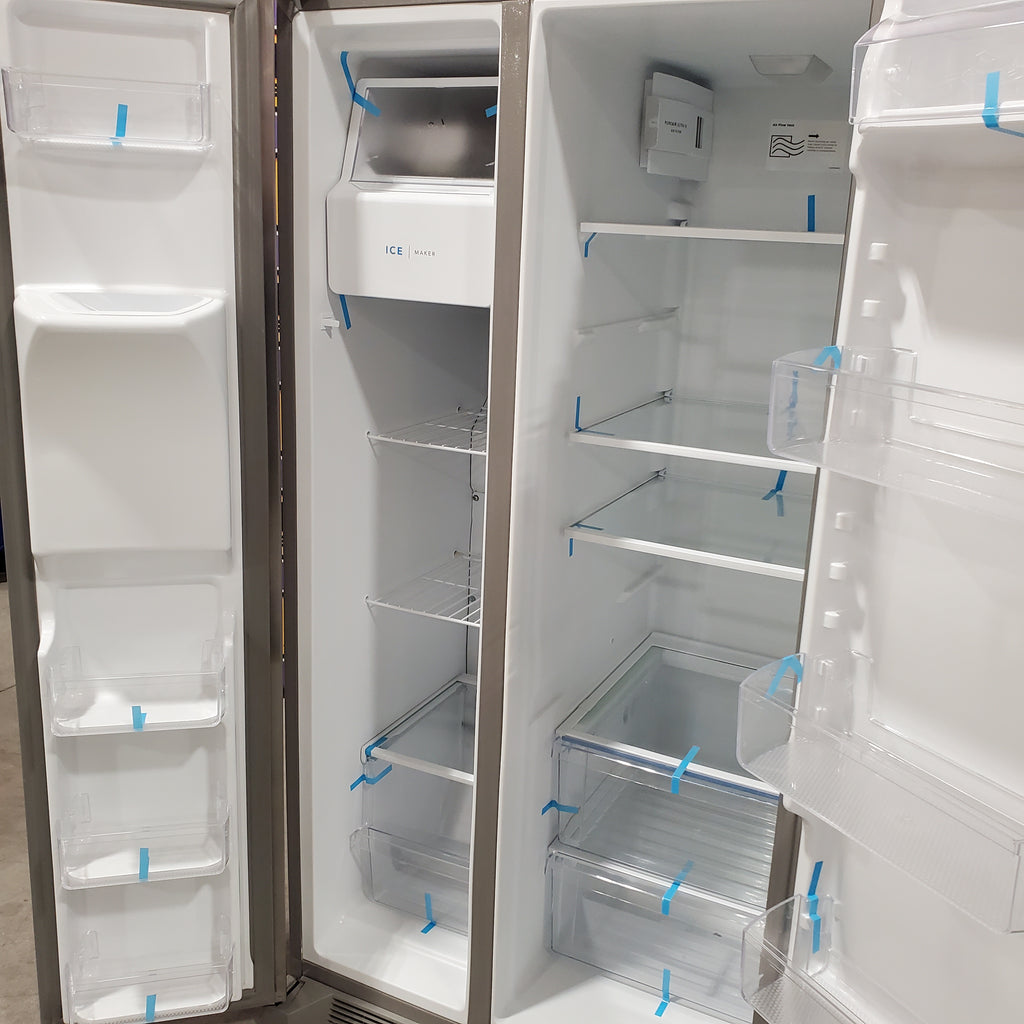 Pictures of Frigidaire 25.6 cu. ft. ENERGY STAR Side by Side Refrigerator with Exterior Water and Ice Dispenser in Stainless Steel 20SD103 - FRSS2623AS - Scratch & Dent (Minor) - Neu Appliance Outlet - Discount Appliance Outlet in Austin, Tx