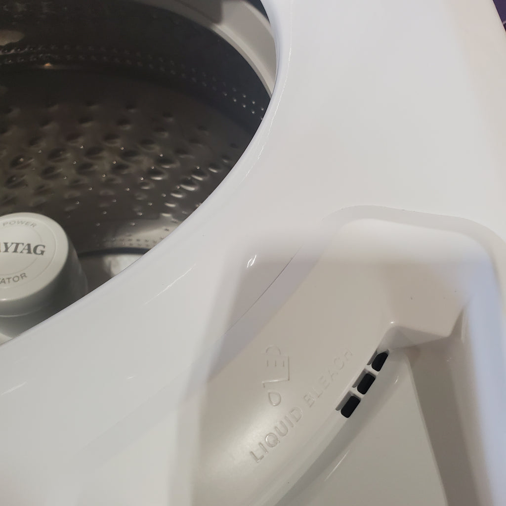 Pictures of Maytag White Smart Top Load 5.3 Cu. Ft. Washer with Extra Power and Built- In Faucet MVW7230HW - Certified Refurbished and Maytag White Smart Electric 7.4 Cu. Ft. Dryer with Extra Power MED7230HW - New in Box - Neu Appliance Outlet - Discount Appliance Outlet in Austin, Tx