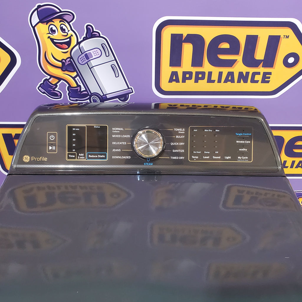 Pictures of GE Profile™ ENERGY STAR® 7.4 cu. ft. Capacity Smart Electric Dryer with Sanitize Cycle and Sensor Dry in Diamond Gray PTD70EBPTDG - Scratch and Dent (Moderate) - Neu Appliance Outlet - Discount Appliance Outlet in Austin, Tx