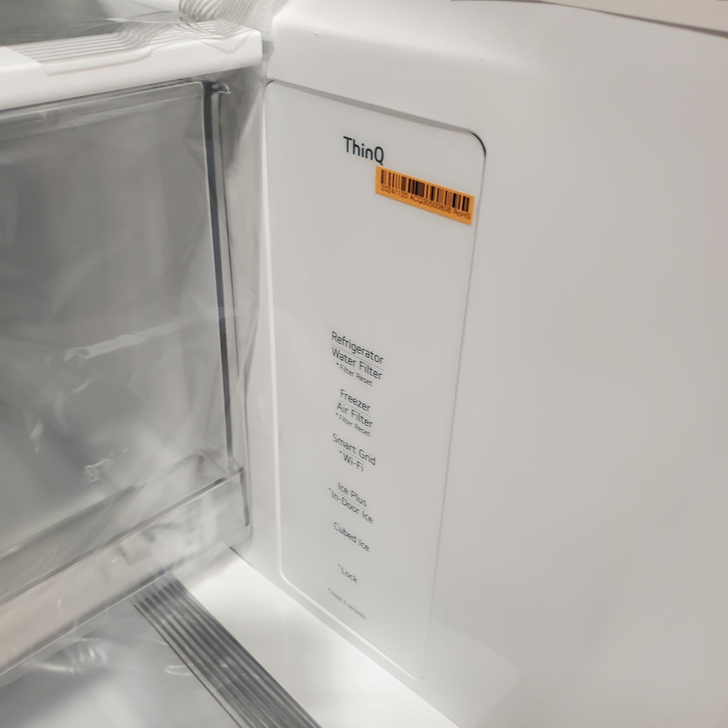 LG 26 cu ft ENERGY STAR Counter-Depth Smart French Door Refrigerator in Fingerprint Resistant Stainless Steel with Dual Ice Maker 3SD683 - LRFXC2606S - Scratch & Dent (Moderate)
