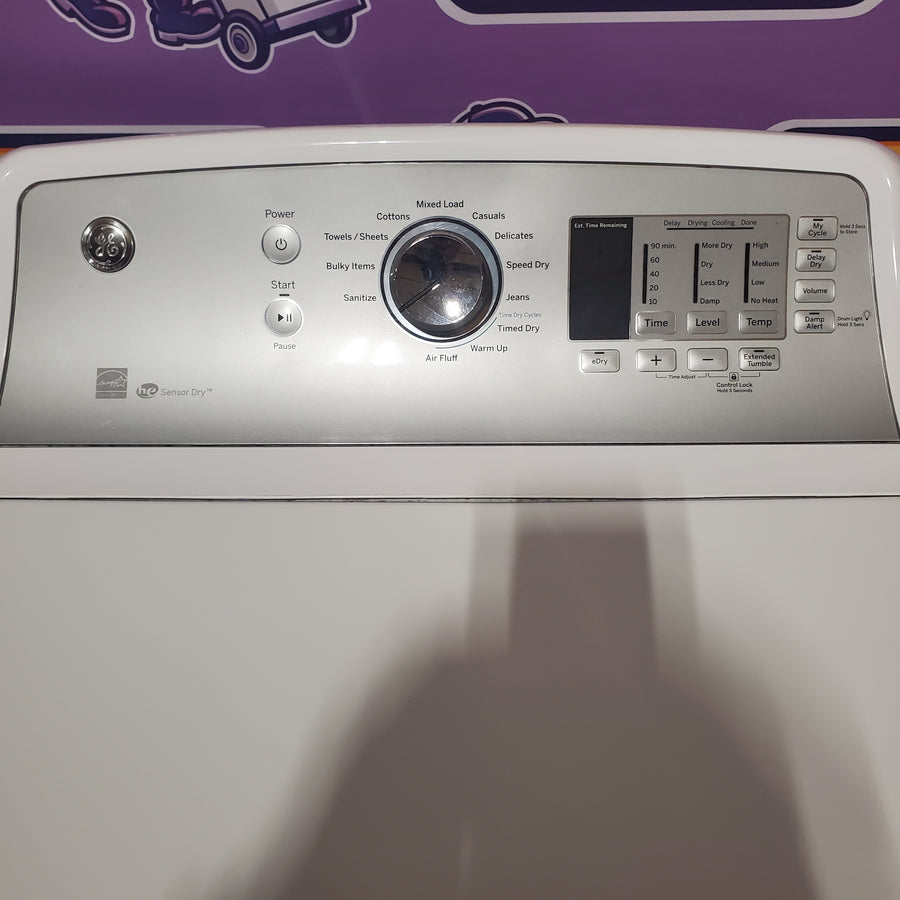 GE® ENERGY STAR® 7.4 cu. ft. Capacity Aluminized Alloy Drum Electric Dryer with Sensor Dry GTD65EBSJWS - Certified Refurbished