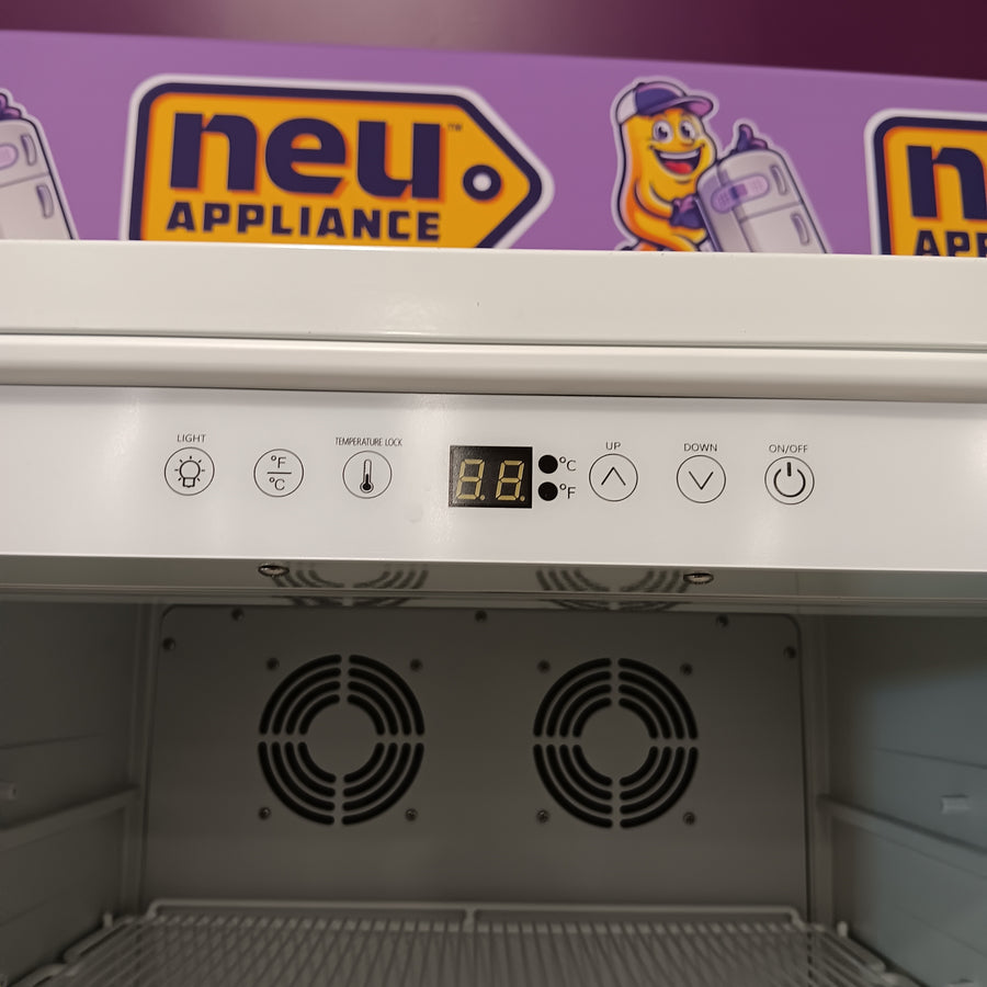 SOZT 23.54 in. Single Zone 588-Cans Commercial Beverage Cooler in White with Adjustable Shelves and LED Lights FM24WS - Scratch & Dent (Moderate)
