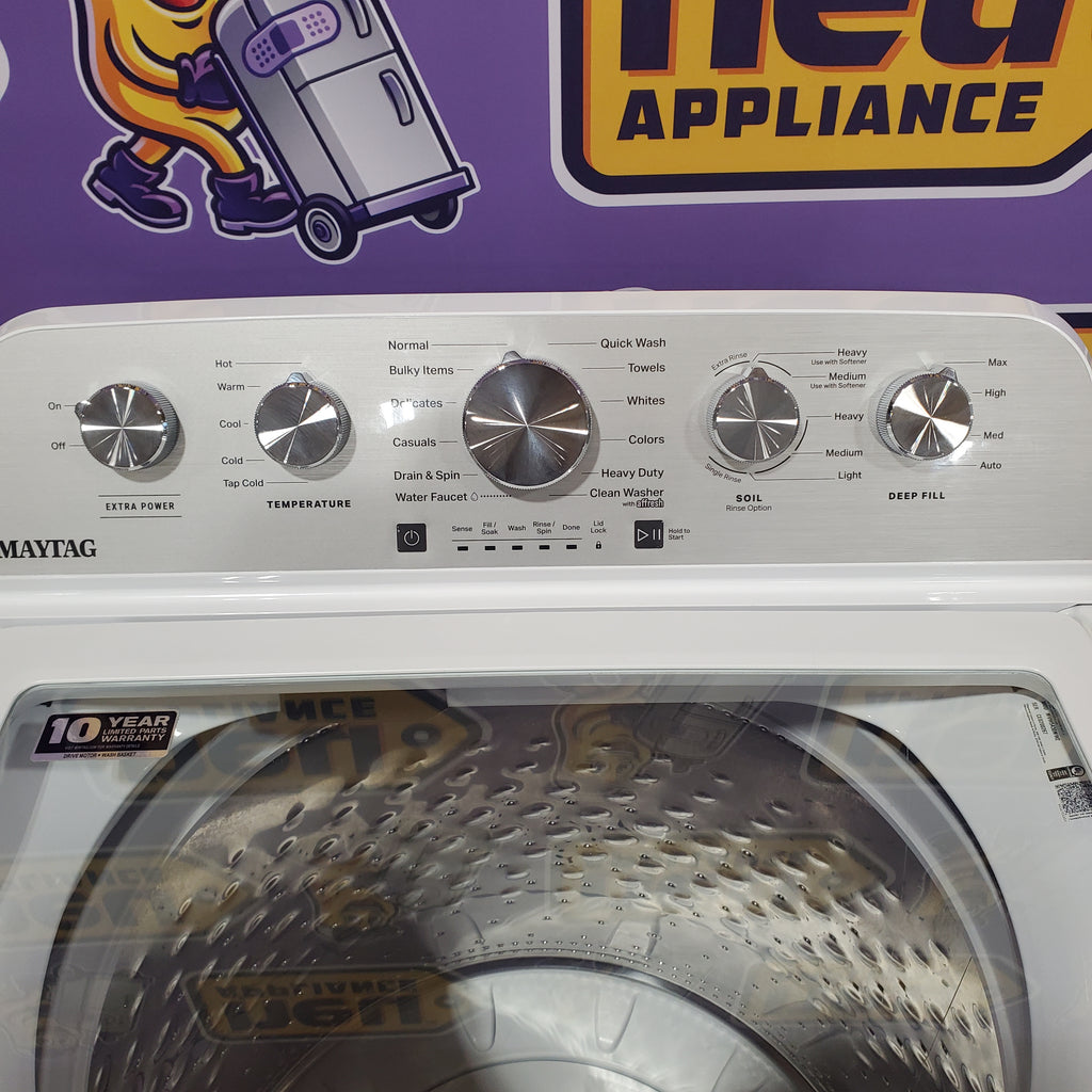 Maytag Top Load 4.8 cu ft Power Impeller Washer with Extra Power Option and Deep Fill 7SD696 - MVW5430MW - Scratch & Dent (Moderate)