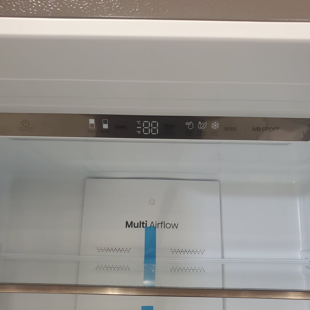 Hisense Counter Depth Bottom Freezer 17.2 Cu. Ft. Refrigerator with LED Lighting and Super Cool and Super Freeze in Fingerprint Stainless Steel 5SD199 - HRB171N6ASE - Scratch and Dent (Minor)