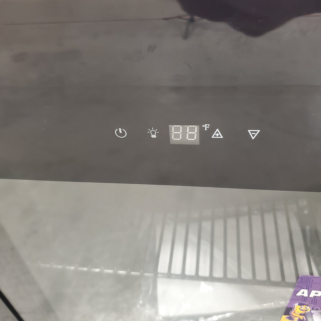 HOOURE 128Cans 3.2 Cu.Ft Glass Door Mini Fridge for Drink Beer Soda Wine, with 4 Adjustable Removable Shelves in Stainless Steel 25133SD535 - TAYL86 - Scratch & Dent (Minor)