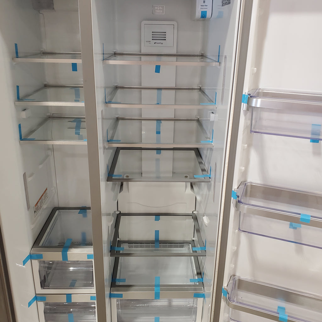 Pictures of KitchenAid 24.8 cu ft. Side-by-Side Refrigerator with Exterior Ice and Water and PrintShield™ finish KRSF705HPS - Scratch & Dent (Moderate) - Neu Appliance Outlet - Discount Appliance Outlet in Austin, Tx