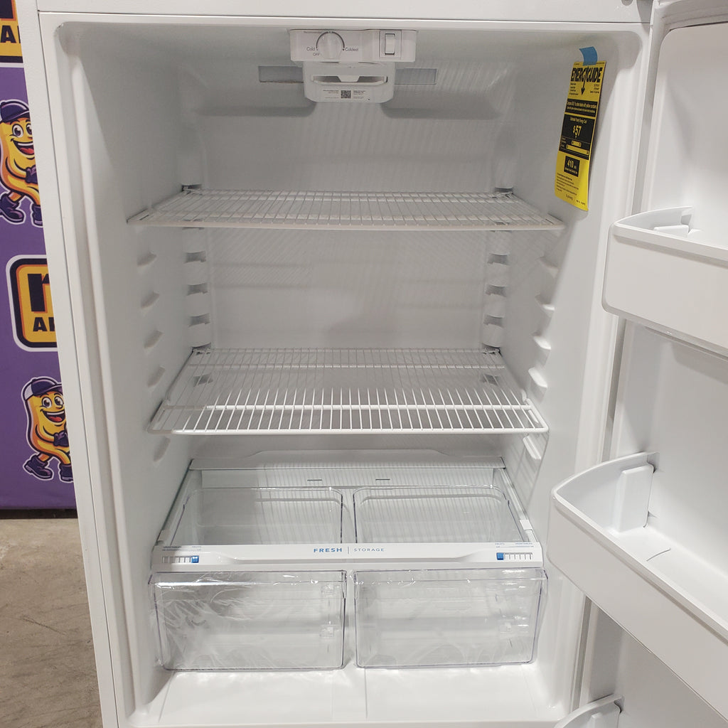 Pictures of Frigidaire 30" Wide Garage Ready Top Freezer 18 Cu. Ft. Refrigerator with EvenTemp Cooling System and Spacious Interior Storage in White 22133SD209 - FFTR1814WW - Scratch & Dent (Minor) - Neu Appliance Outlet - Discount Appliance Outlet in Austin, Tx