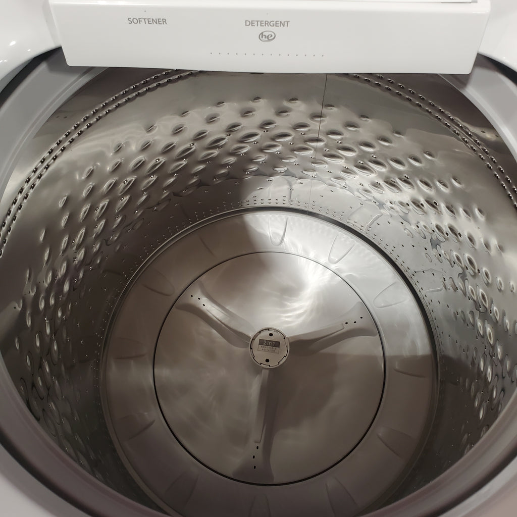 Pictures of Whirlpool 5.2–5.3 Cu. Ft. Top Load Washer in White with Removable Agitator WTW6157PW - Open Box and Whirlpool Top Load Electric Moisture Sensing 7.0 Cu. Ft. Dryer with Steam 16073 - WED5050LW - Open Box - Neu Appliance Outlet - Discount Appliance Outlet in Austin, Tx
