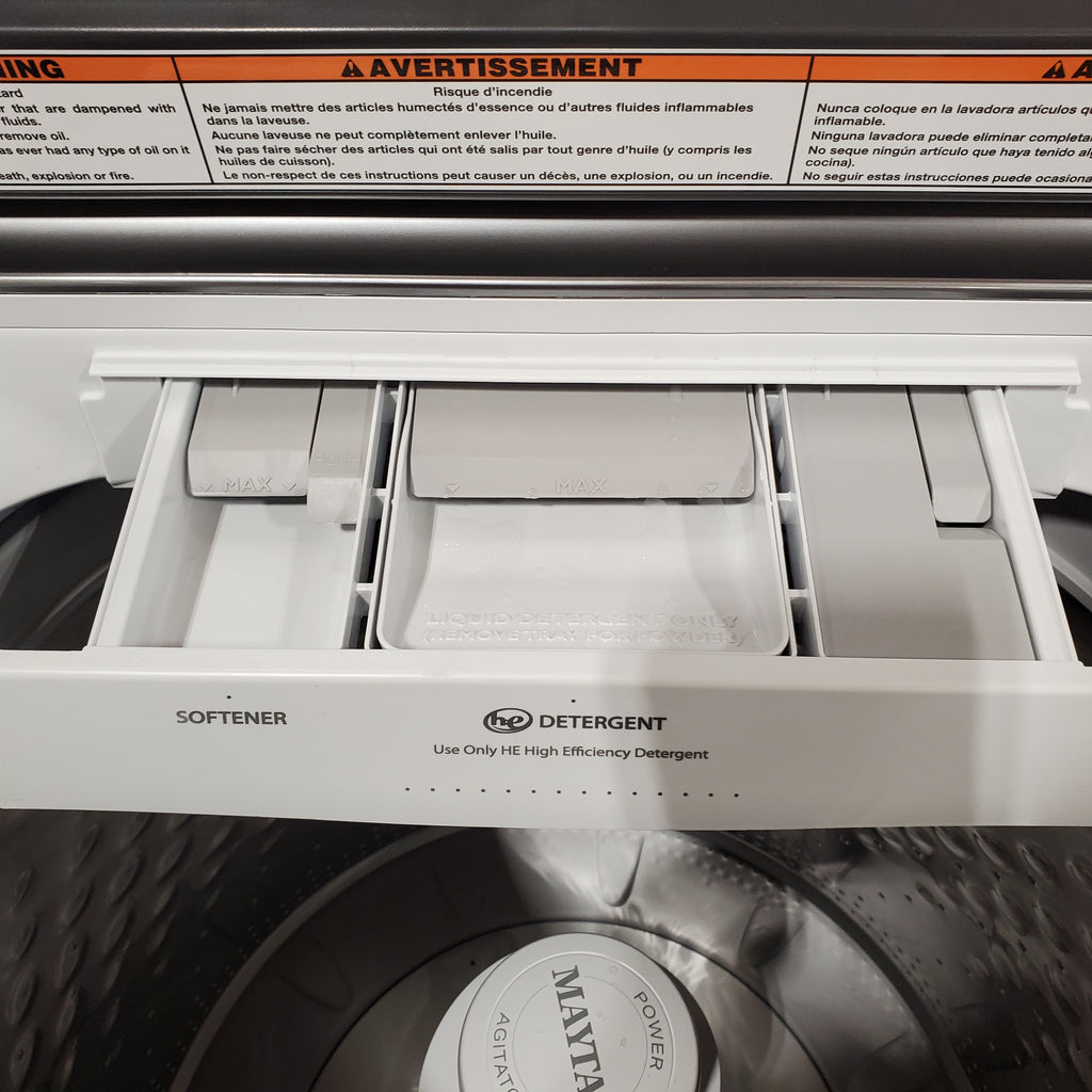 Pictures of Maytag 5.2 Cu. Ft. Top Load Agitator Washer with Extra Power and Smart Appliance MTW6205RW - Open Box and Maytag 7.4 Cu. Ft. Top Load Electric Dryer with Extra Power and Advanced Moisture Sensing 16124 - MED6205RW - Open Box - Neu Appliance Outlet - Discount Appliance Outlet in Austin, Tx
