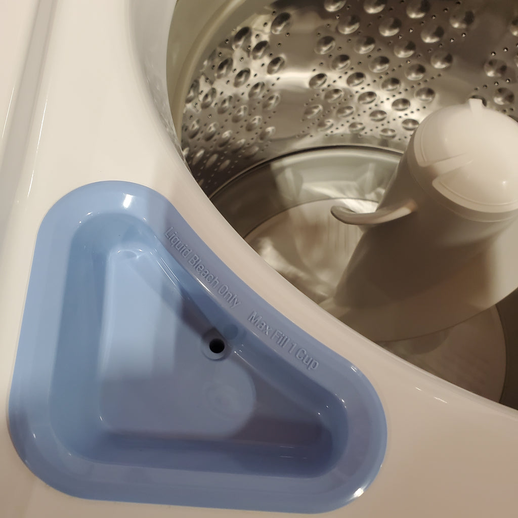 LG 4.3 cu. ft. Ultra Large Capacity Top Load Washer with 4-Way™ Agitator WT7005CW - Certified Refurbished and LG 7.3 Cu. Ft. Electric Rear Control Ultra Large Capacity Dryer with Sensor Dry 16082 - DLE6100W - Scratch & Dent (Minor)