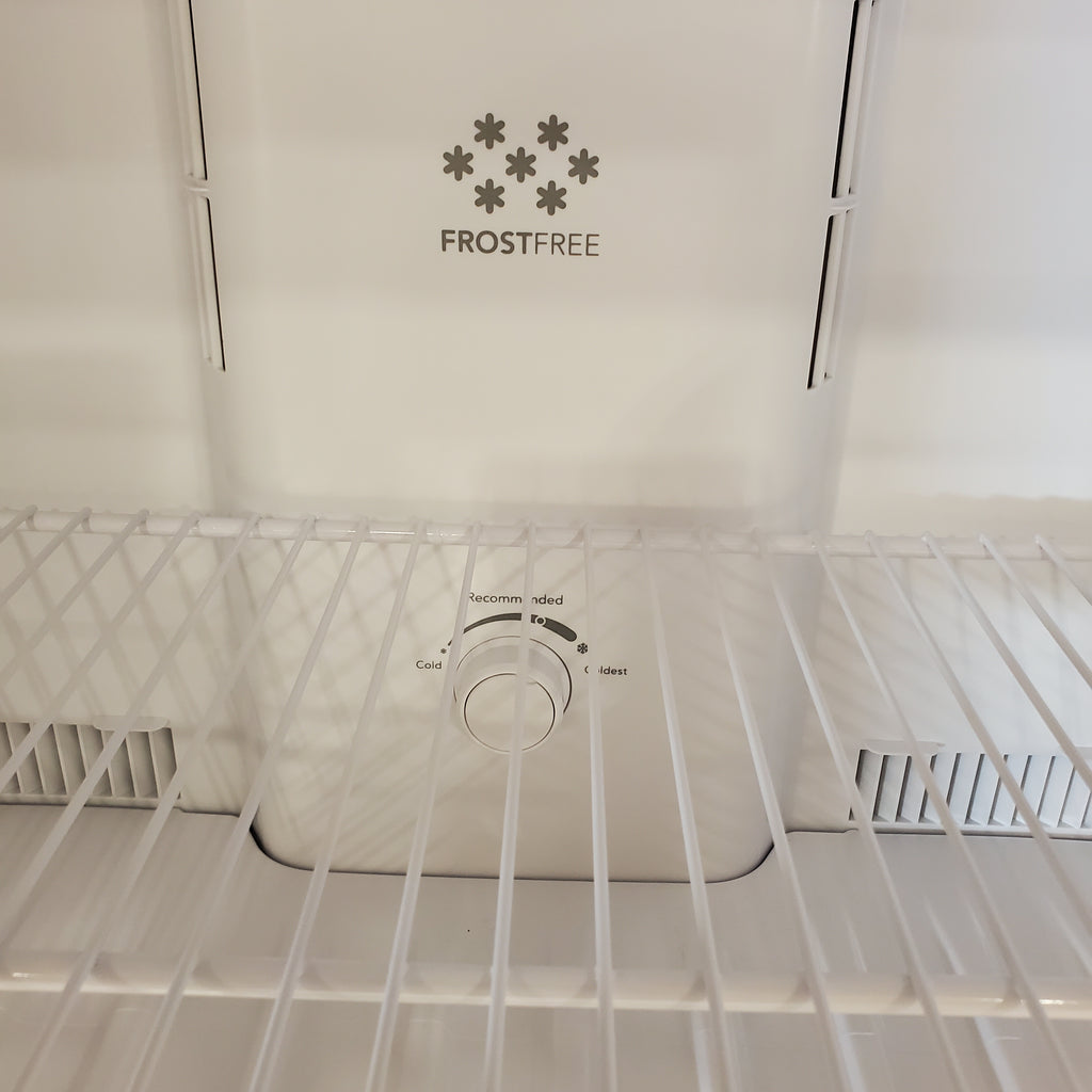 Frigidaire Top Freezer 18 Cu. Ft. Capacity Refrigerator with Spacious Interior Storage and Bright LED Lighting in White FFHT1822UW - Scratch and Dent (Major)