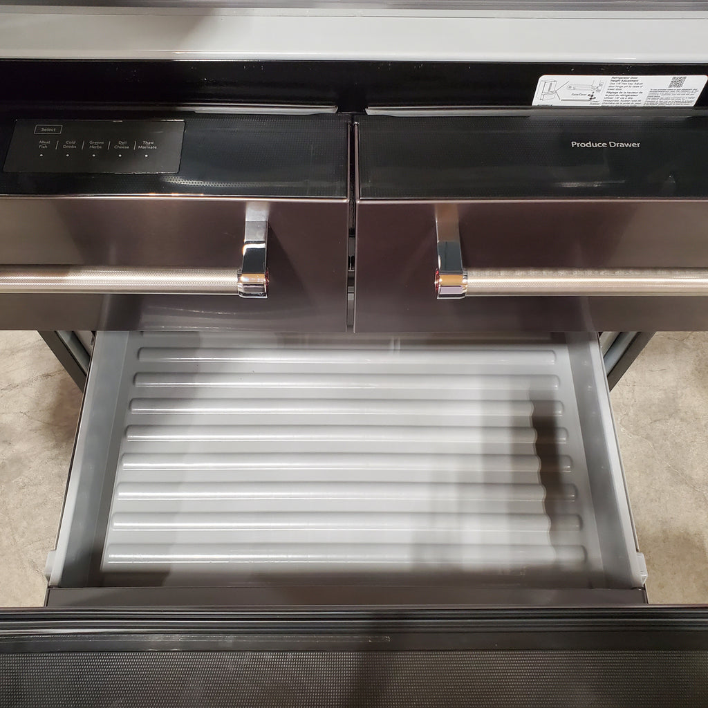 Pictures of KitchenAid Standard-Depth 25.8-cu ft 5-Door with Ice Maker in Black Stainless Steel with PRINTSHIELD Finish 31134SD225 - KRMF706EBS - Scratch & Dent (Minor) - Neu Appliance Outlet - Discount Appliance Outlet in Austin, Tx