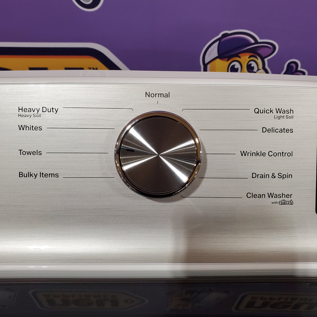 Pictures of Maytag Top Load 4.8 cu ft Washer with Deep Fill and Slow-Close Glass Lid MVW6200KW - Scratch & Dent (Minor) and Maytag 7.0 cu ft Electric Dryer with Moisture Sensing and Quick Dry Cycle 16159 - MED6200KW - Scratch & Dent (Minor) - Neu Appliance Outlet - Discount Appliance Outlet in Austin, Tx
