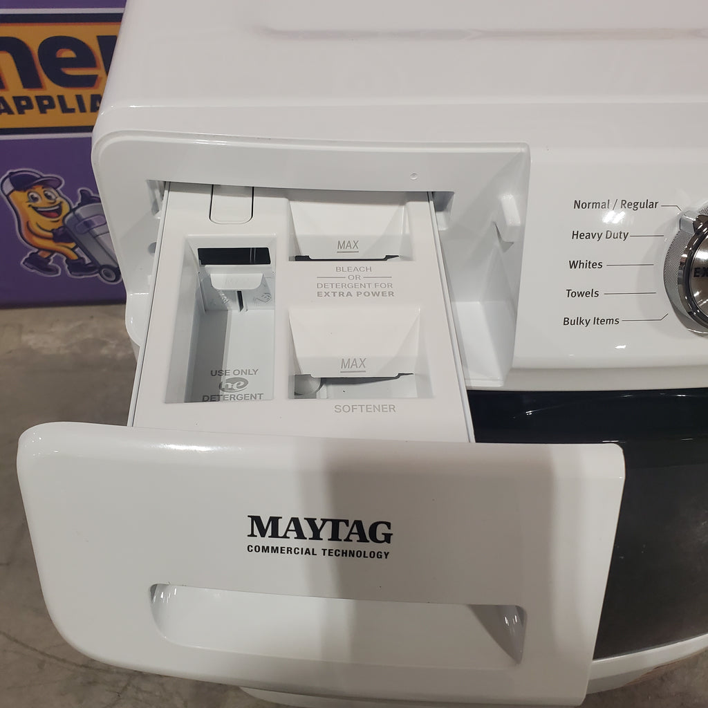 Pictures of Maytag 4.5 cu. ft. Front Load Washer with Extra Power and 12-Hr Fresh Spin™ Option MHW5630HW - Scratch & Dent (Minor) and Maytag Front Load 7.3 Cu. Ft. Electric Dryer with Extra Power and Quick Dry Cycle MED5630HW - Scratch & Dent (Minor) - Neu Appliance Outlet - Discount Appliance Outlet in Austin, Tx