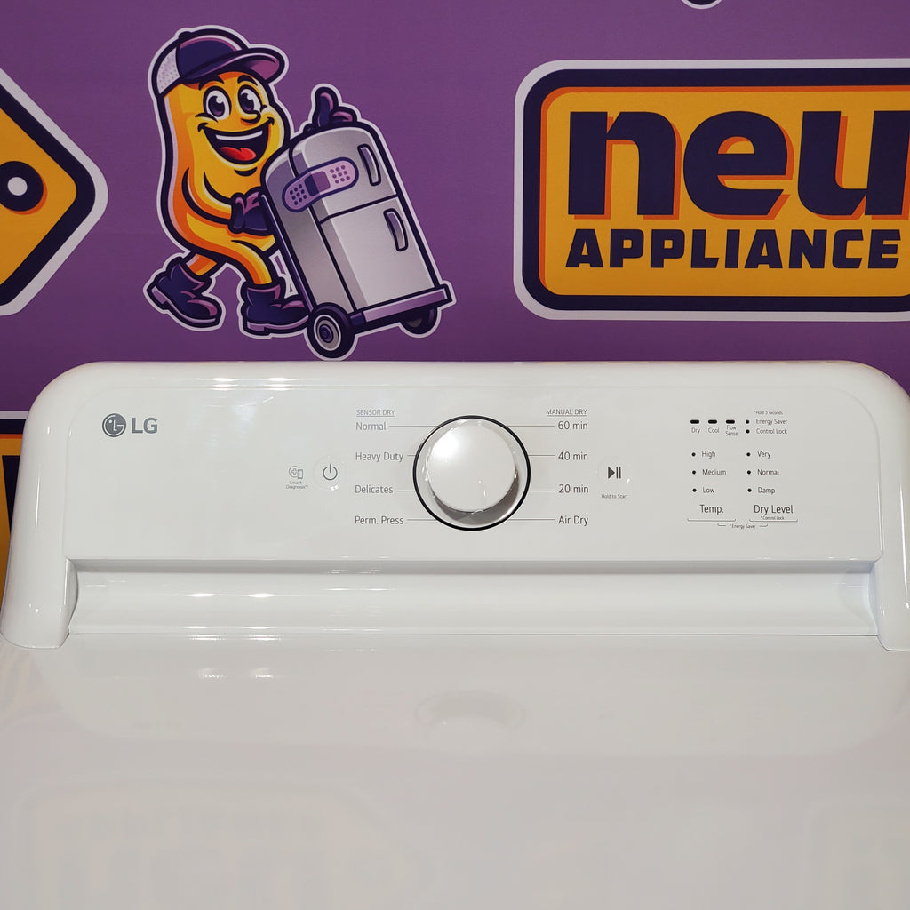 LG 4.3 cu. ft. Capacity Top Load Washer with TurboDrum™ Technology and Impeller WT6100CW - Open Box and LG 7.3 Cu. Ft.  Electric Rear Control Ultra Large Capacity Dryer in White with Sensor Dry 16058 - DLE6100W - Open Box