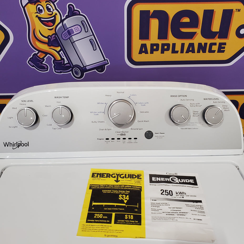 Pictures of Whirlpool Top Load 3.8 Cu. Ft. Washer with Soaking Cycles WTW4955HW - New in Box - Neu Appliance Outlet - Discount Appliance Outlet in Austin, Tx