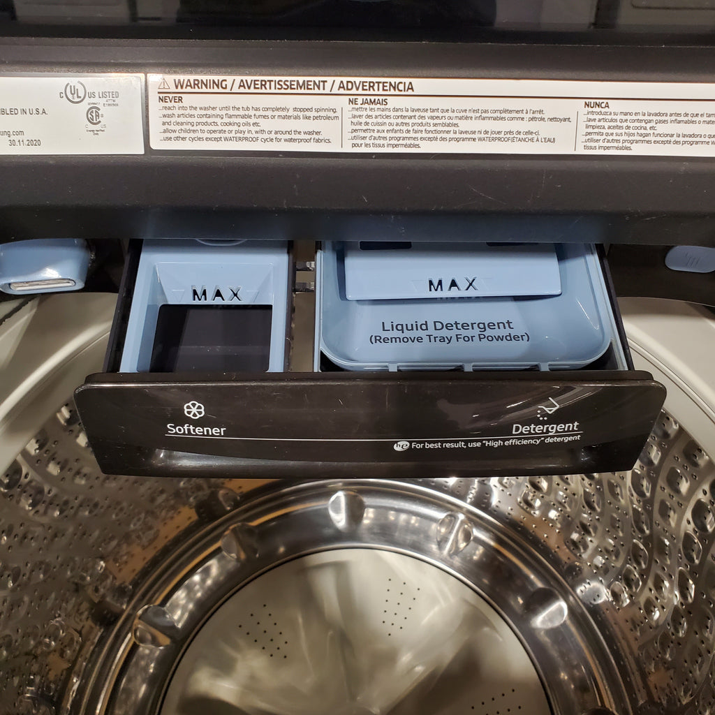 Pictures of Samsung 5.0 cu. ft. Energy Star Top Load Washer with Active Water Jet in Black Stainless Steel WA50R5400AV - Certified Refurbished - Neu Appliance Outlet - Discount Appliance Outlet in Austin, Tx