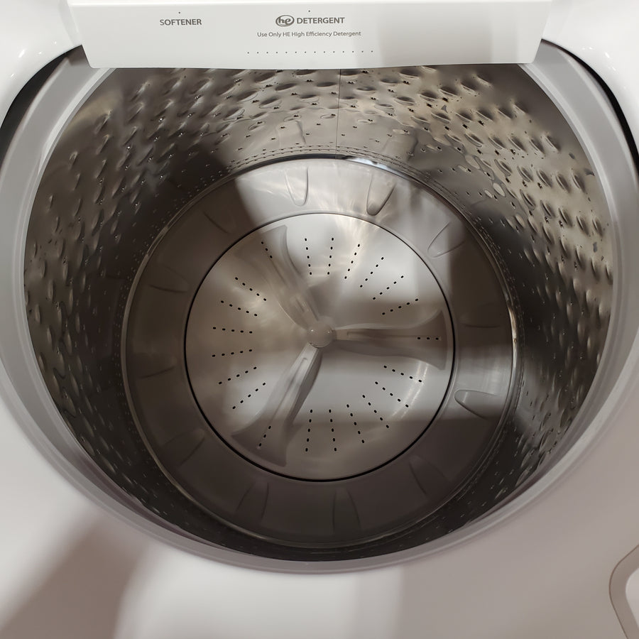 Maytag Top Load 4.8 cu ft Washer with Deep Fill and Slow-Close Glass Lid MVW6200KW - Scratch & Dent (Minor) and Maytag 7.0 cu ft Electric Dryer with Moisture Sensing and Quick Dry Cycle 16200 - MED6200KW - Scratch & Dent (Moderate)