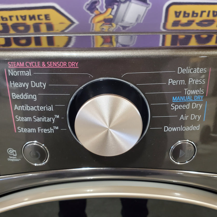 LG Black Steel Smart Wi-Fi Enabled Front Load Electric 7.4 Cu. Ft. Dryer with TurboSteam and Built-In Intelligence 22231SD295 - DLEX4000B - Scratch & Dent (Minor)