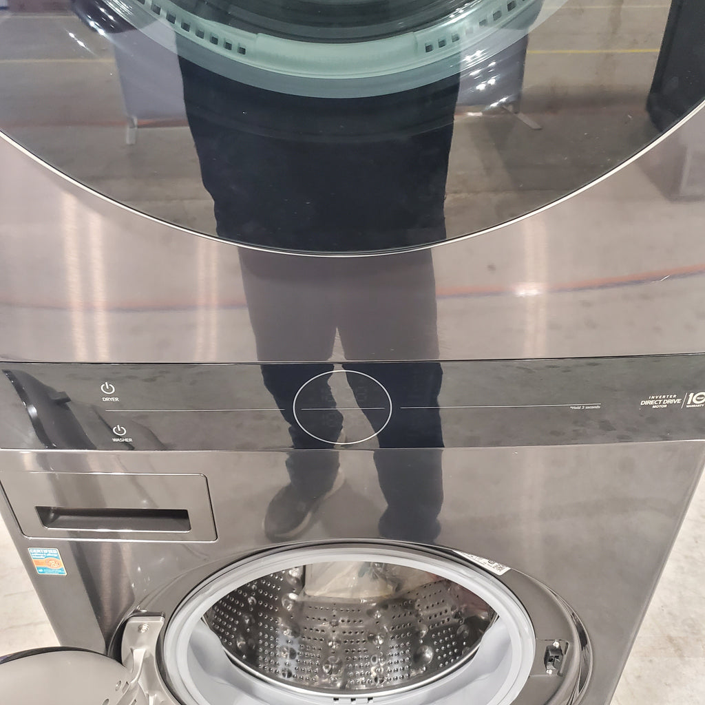 Pictures of Black Steel ENERGY STAR LG WashTower Stacked Laundry Center with 4.5 cu. ft. Washer and 7.4 cu. ft. Electric Dryer with Smart ThinQ Technology WKEX200HBA - Scratch & Dent - Minor - Neu Appliance Outlet - Discount Appliance Outlet in Austin, Tx