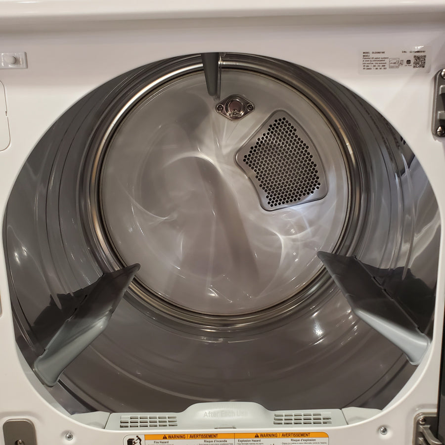 LG 5.5 cu. ft. Mega Capacity Top Load Washer with Impeller in Alpine White WT8400CW - Open Box and LG 7.3 cu. ft. Vented SMART Gas Dryer in White with EasyLoad Door, TurboSteam and Sensor Dry Technology 16269 - DLGX8601WE - Scratch & Dent (Minor)