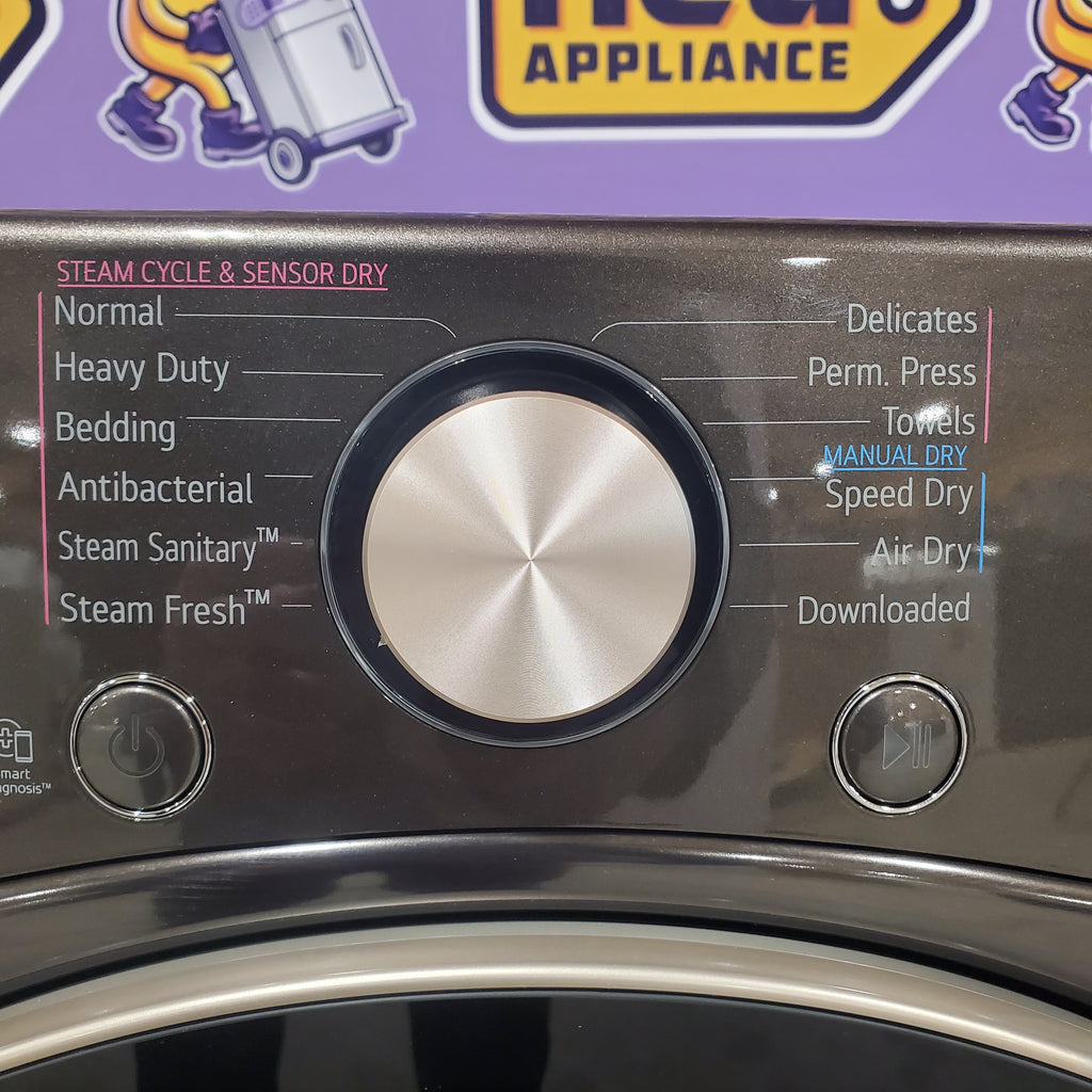 LG Black Steel Smart Wi-Fi Enabled Front Load Electric 7.4 Cu. Ft. Dryer with TurboSteam and Built-In Intelligence 6SD53 - DLEX4000B - Scratch & Dent (Minor)