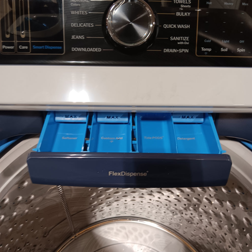 Pictures of GE Profile™ ENERGY STAR® 5.4 cu. ft. Capacity Washer with Smarter Wash Technology and Adaptive SmartDispense PTW800BPWRS - New in Box and GE Profile™ 7.3 cu. ft. Capacity Smart Gas Dryer with Steam and Washer Link GE9871G - PTD80GBPTRS - New in Box - Neu Appliance Outlet - Discount Appliance Outlet in Austin, Tx