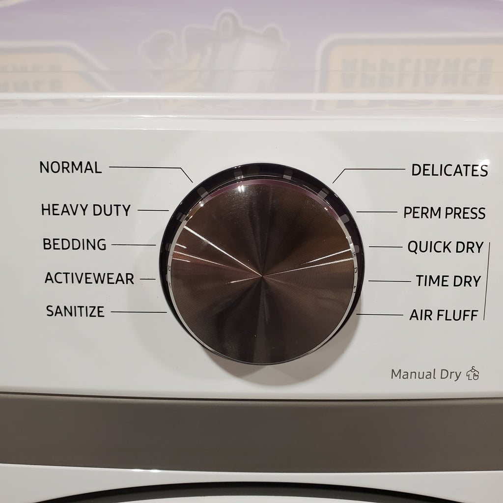Pictures of Samsung 7.5 cu. ft. Front Load Electric Dryer with Smart Care in White 22132SD122 - DVE45T6000W - Scratch & Dent (Moderate) - Neu Appliance Outlet - Discount Appliance Outlet in Austin, Tx